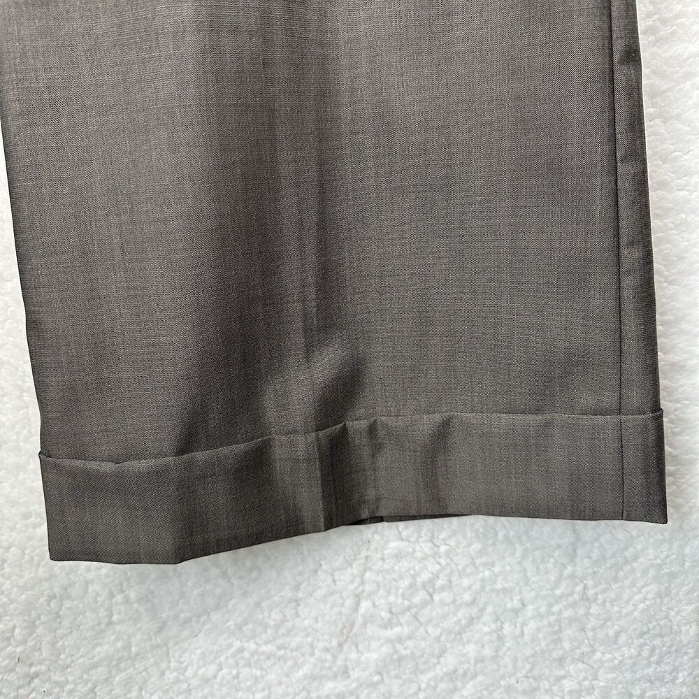 Banana Republic Martin Fit Pants Size 10P Wool Silk Cuffed Neutral Office Career - Picture 3 of 10